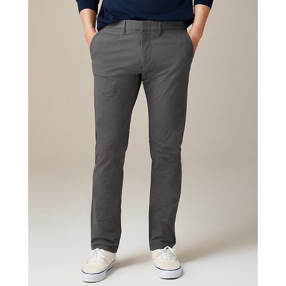 J.Crew 484 Slim Tech Pants Mens 31x32 Gray Stretch Performance Tapered Leg Chino - Picture 1 of 9